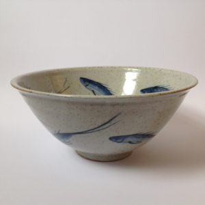 Stoneware Blue Fishes Bowl