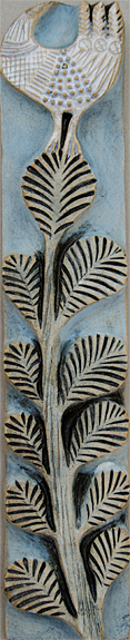 Bird on a Twig Ceramic Relief