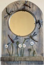 Hand Carved Wooden Dragonfly Mirror