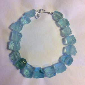 Necklace in Sea-glass with Silver Catch