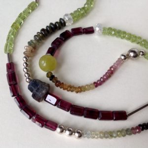 Amethyst, Fluorite & Jade Necklace