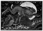 Wood Engraving Hare & Woodcocks