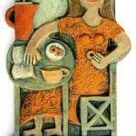 ‘She Loves Orange’ Ceramic Relief