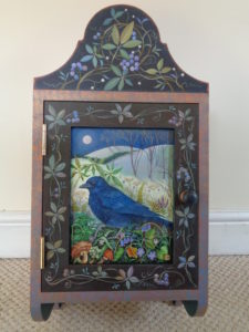 Hand painted cupboard 'Twilight Crow'