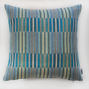 Pure Wool Woven Cushion in Turquoise