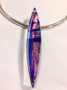 Acrylic Block Pendant in Azure