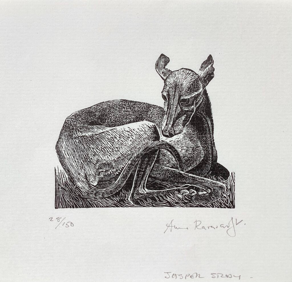 ‘Jasper Seated II’ Wood Engraving