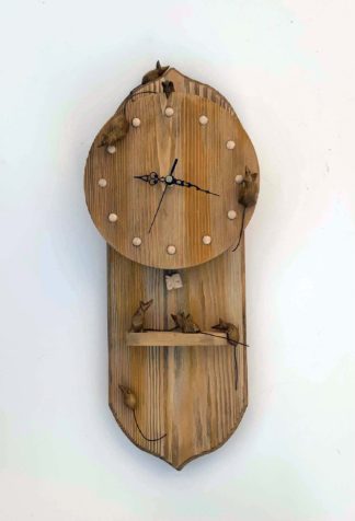 Hand Carved Wooden Hickory Dickory Clock