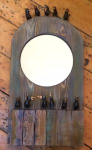Hand Carved Wooden Rookery Mirror