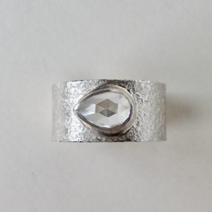 Silver Ring with Faceted Topaz