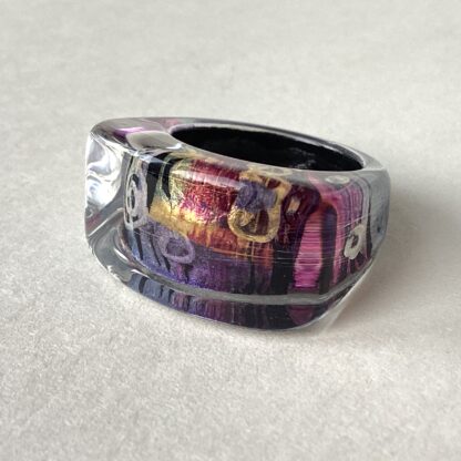 ‘Blue Mauve Oblong Ring’
