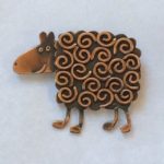 Copper Curly Sheep Brooch