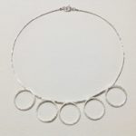 Large Five Circle Silver Necklace
