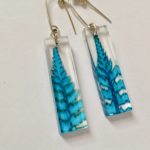 Acrylic Earrings Turquoise Fern