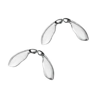 Silver Sycamore Seed Double Stud Earrings