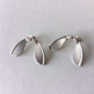 Silver Sycamore Stud Earrings Medium