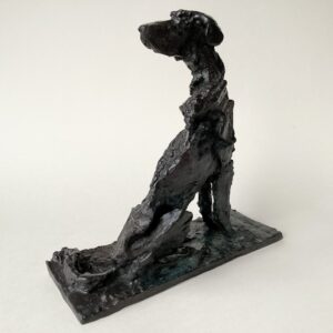 ‘Seated Dog’ Bronze Sculpture