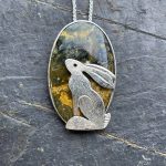 'Silver Hare over Ocean Jasper'