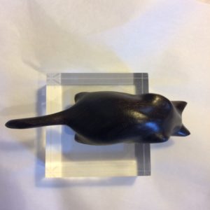 Hand Carved Cat Sculpture Peeping Tom
