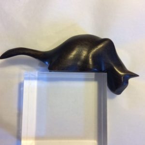 Hand Carved Cat Sculpture Pouncer