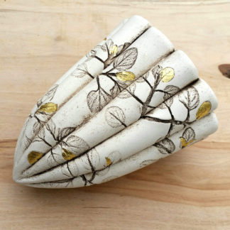Ceramic Leaf Pod with 24ct Gold Leaf Decoration