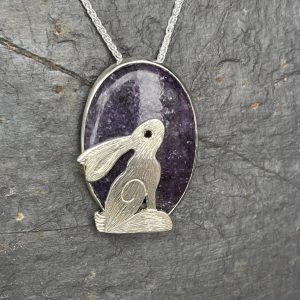 Silver Hare over Lepidolite