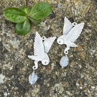 'Silver Owl Earrings'