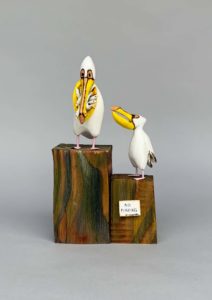 Hand Carved Wood  ‘Hungry Pelican’