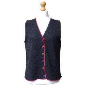 Charcoal Long Back Button Waistcoat