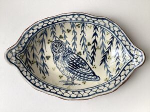 ‘Owl & Leaves’ Oval Dish