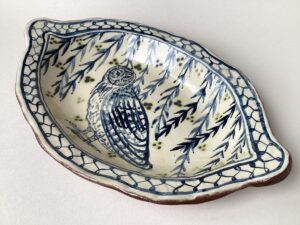 ‘Owl & Leaves’ Oval Dish