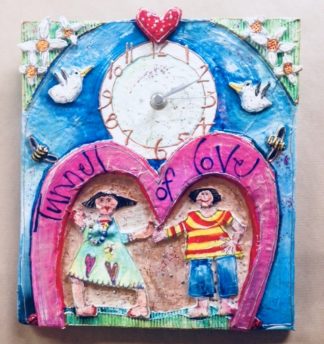 Papier Mache Clock 'Tunnel Of Love'