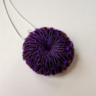 Purple & Gold Polythene Daisy Necklace