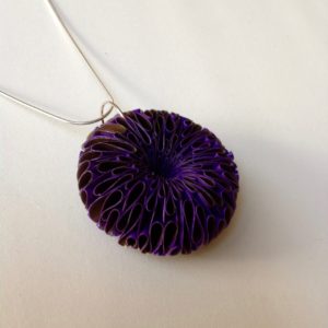Purple & Gold Polythene Large Necklace