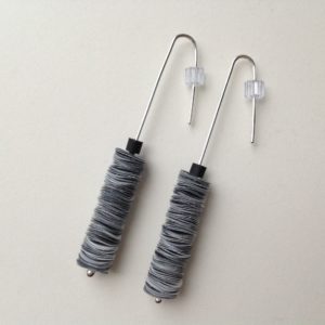 White & Silver Polythene Drop Earrings