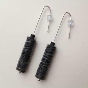 Silver Polythene Drop Earrings