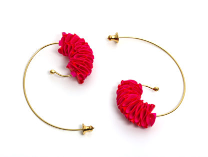 Red & Hot Pink Spiral Earrings