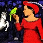 ‘Lady with parrot and Unicorn’