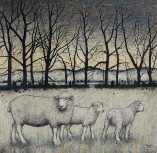 'Twin Lambs at Dusk'