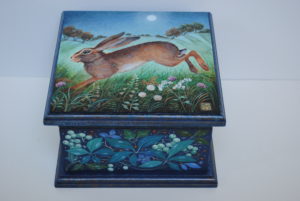 Hand Painted Wooden Box  ‘Over Frosty Fields’