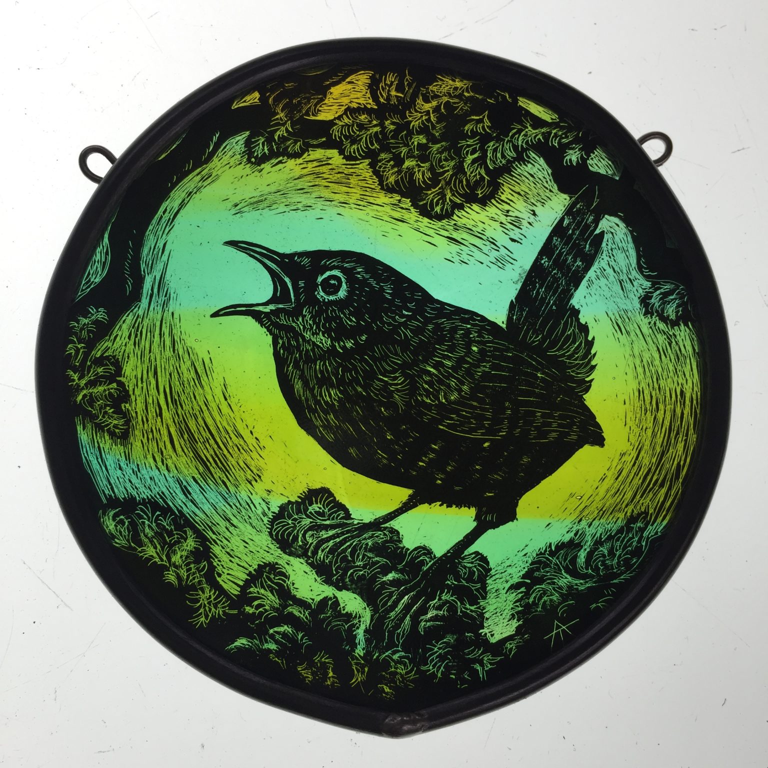 Stained Glass Wren Roundel Old Chapel Gallery