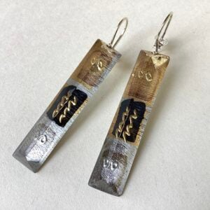 ‘Gold Silver’ Long Prism Earrings