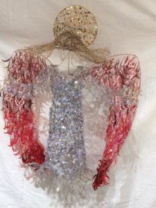 Suspended Angel Sculpture with sequins