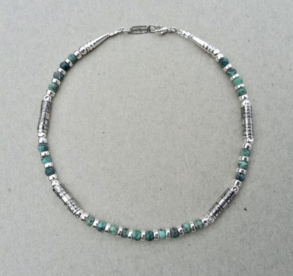 Silver Necklace with African Turquoise