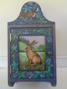 Hand painted cupboard ‘Spring Hare’