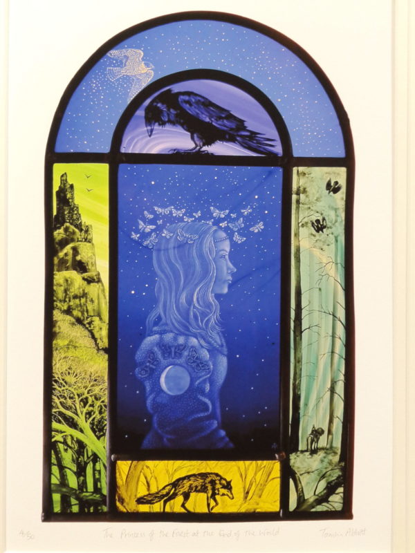 Print of stained glass panel   ‘The Princess of the Forest'’