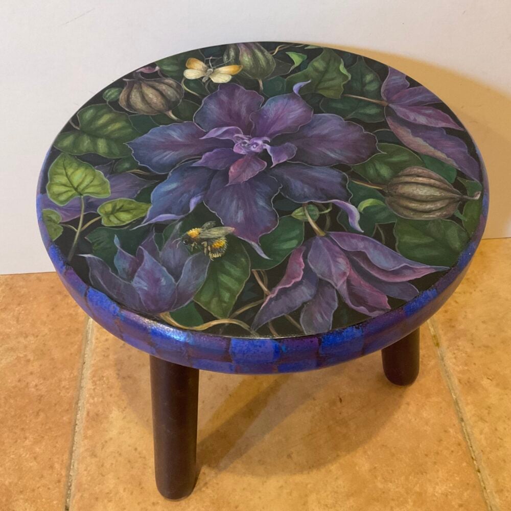 ‘Clematis & Bee’ Stool