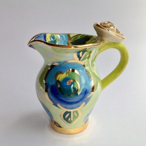Blue Rose on Mint with Rose Jug