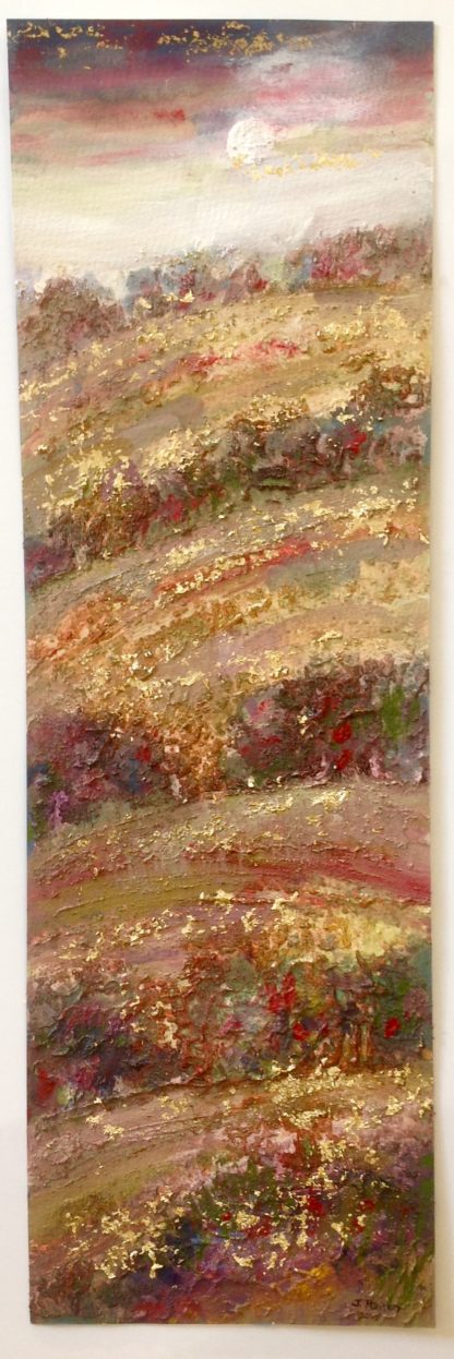Original Textured Mixed Media with Gold Leaf Dusk