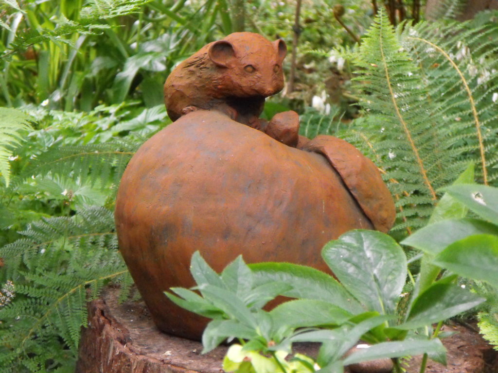 Iron Resin Sculpture 'Bramley Apple with Dormouse' Old Chapel Gallery